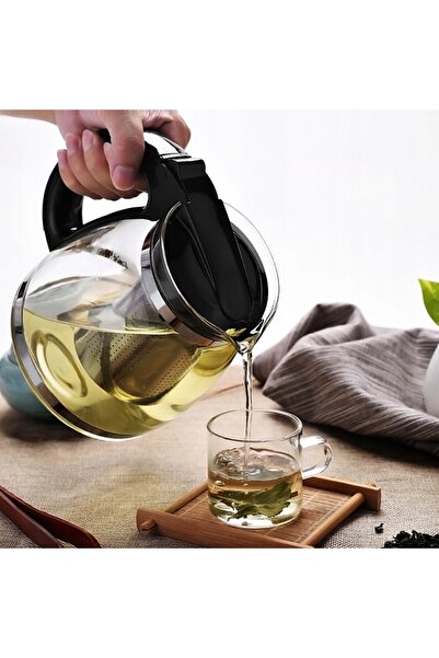NO BRAND Ceainic din sticlă cu sită și infuzor, ceainic pentru cafea și plant...