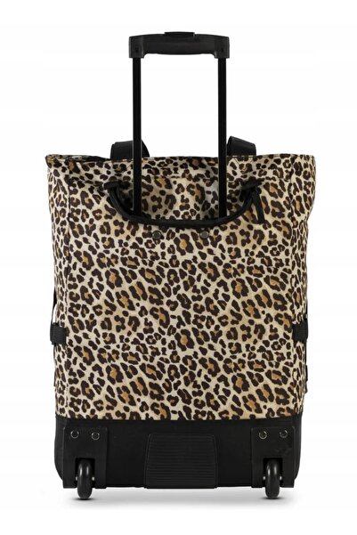 NO BRAND Punta Wheel Print 33 l geantă troler / valiză troler - negru / maro ...