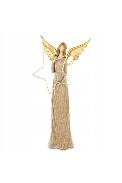 NO BRAND Figurină decorativă înger LED 41 x 20 x 7 cm auriu