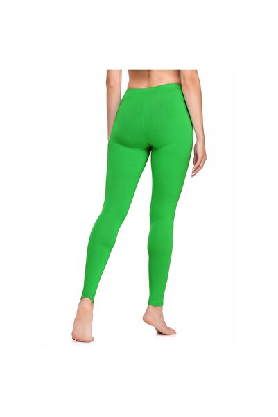 NO BRAND Colanți de damă, pantaloni lungi, din bumbac, LA40-133 Verde S