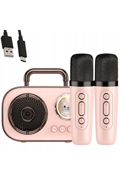 NO BRAND SET DE KARAOKE FĂRĂ FIR: DIFUZOR BLUETOOTH + 2 MICROFOANE PENTRU COP...