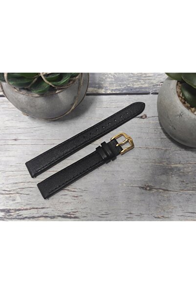 NO BRAND Curea de ceas din piele neagră pentru smartwatch HIRSCH OSIRIS M 12 mm