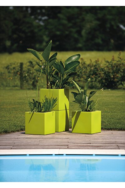 NO BRAND KUBE Jardinieră pătrată italiană 30x30/30 cm ciment