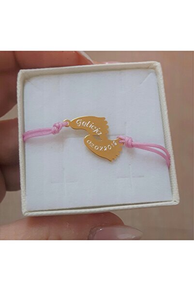 NO BRAND Brățară din șnur auriu FEET HEART GRAWER 20
