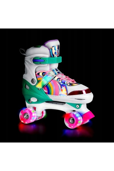 Nils Extreme Patine clasice cu rotile, reglabile, cu roți luminoase cu LED-ur...