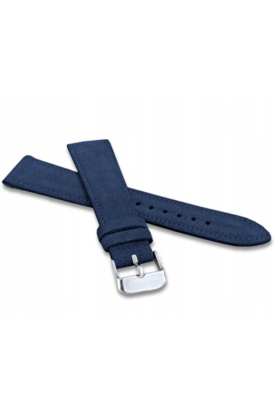 NO BRAND Curea de smartwatch din piele albastru-ciel 18 mm LAVVU SUEDE LSAEL18