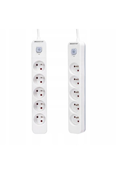 NO BRAND Prelungitor cu 5 prize, 5 metri lungime, cu întrerupător