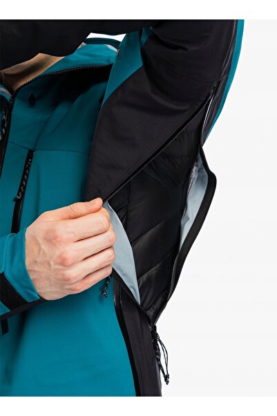 Mammut Jachetă cu membrană Taiss Pro HS cu glugă - verde teal închis/negru S