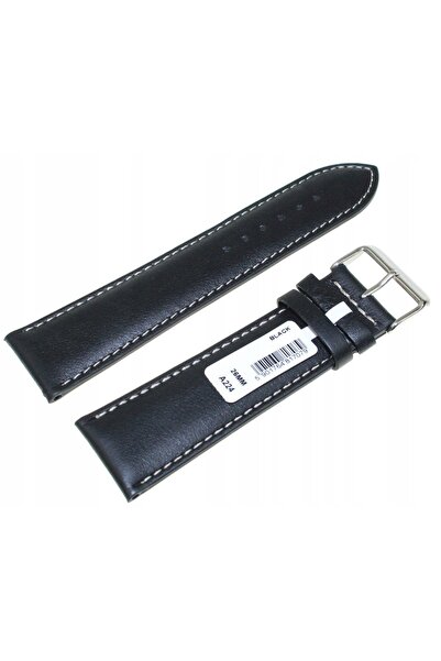 NO BRAND CUREA DE CEAS DIN PIELE NEGRĂ, LUNGĂ, 26 mm XL CHERMON A224.26