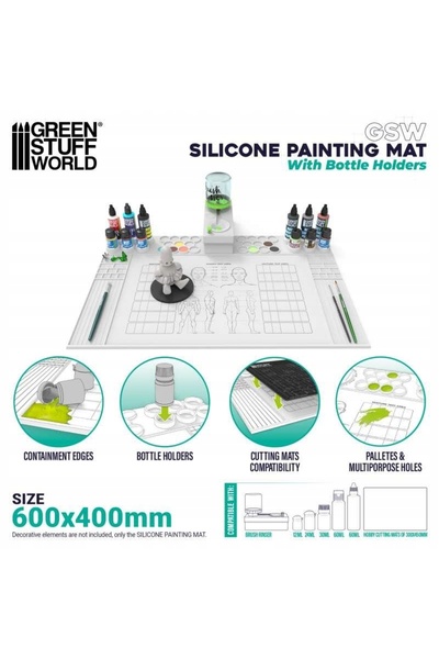 NO BRAND Covoraș de pictură din silicon cu margini 600x400mm - mata do malowania