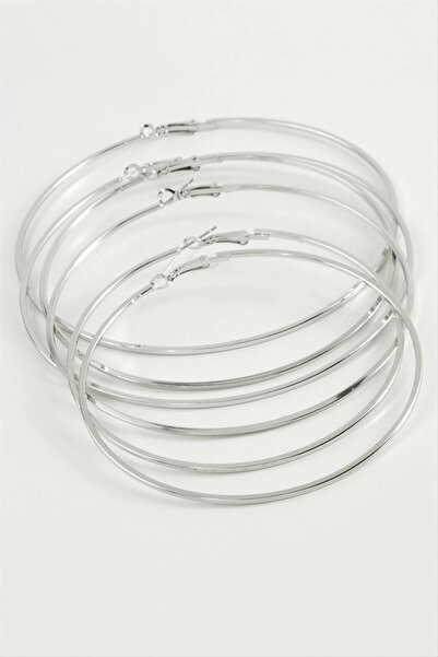 SORA GROUP Plain Metal Hoop Earrings 6 Pieces