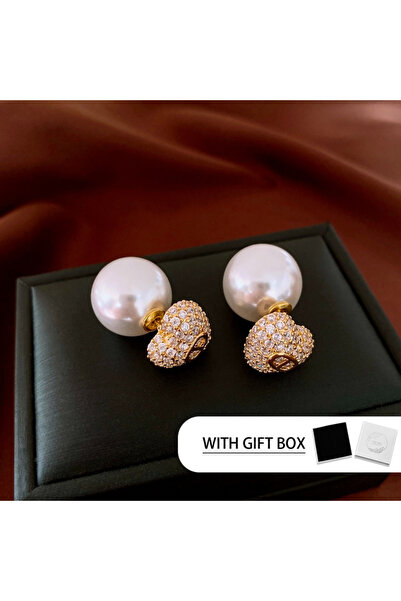 Choice stud earrings LENNIK Geometric Double Ring, Micro-Pavé Zircon T-Square...