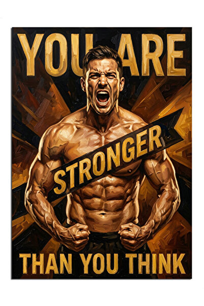 Artmeg Pânză decorativă cu poster pentru bărbați „You Are Strong” - Tablou di...
