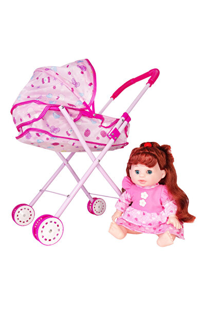 Salamandra Kids Jucarie Set carucior cu papusa inclusa, roz