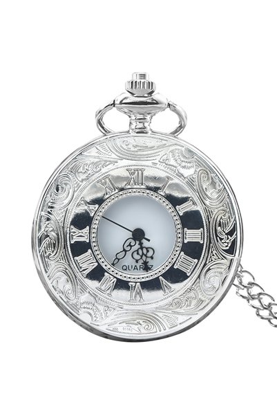choice2 silvery Retro Charm Neutral Fashion Hollow Roman Digital Carving Quar...