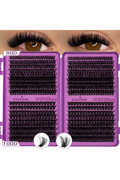Choice1 80D 100D D Curl Individual Eyelash Clusters High Capacity Dense Eyela...