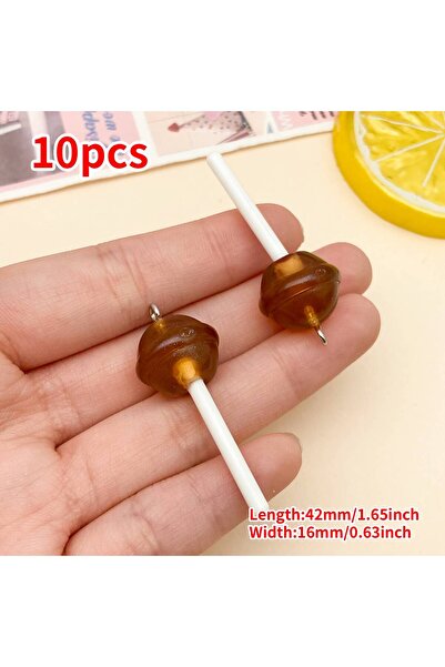 Choice 24172-10pcs 10pcs Mix Color Star Round Heart Lollipop Charms DIY 3D Ke...
