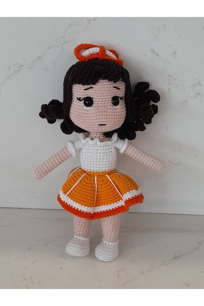 Komek Sepeti Amigurumi Portakal Etekli Bebek