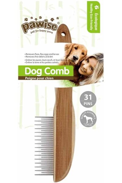 Pawise Wooden Handle Dog Brush 31 Pin Li
