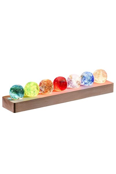 MACVI Lampă de veghe cu bilă de cristal multicoloră — Iluminare ambientală un...