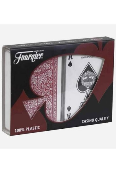 FOURNİER 100% Plastic Playing Card Red & Blue)