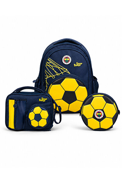 Fenerbahçe Lisanslı Futbol Topu Tasarımlı 3'lü Okul Çantası Seti - Sırt Çanta...