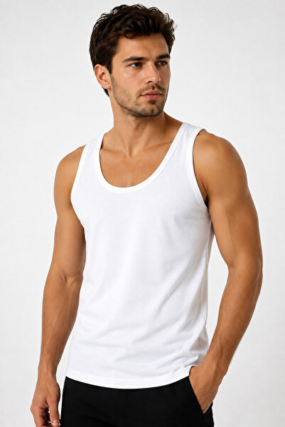 Quatarze Yildiz Çamaşir 3-Pack 100% Cotton Ribbed Men's Undershirts