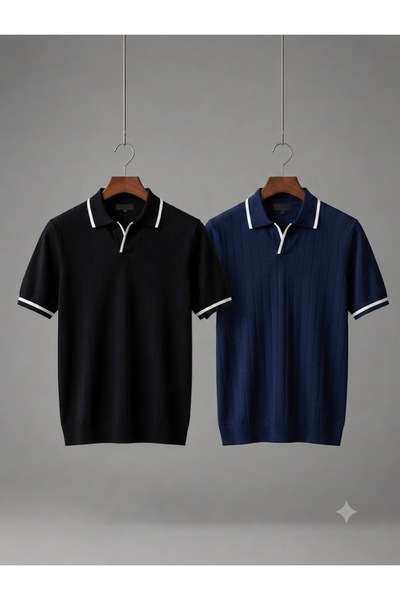 zs zaos fashion 2-Pack Advantageous Set Men's Poloyaka Summer Short-Sleeved B...
