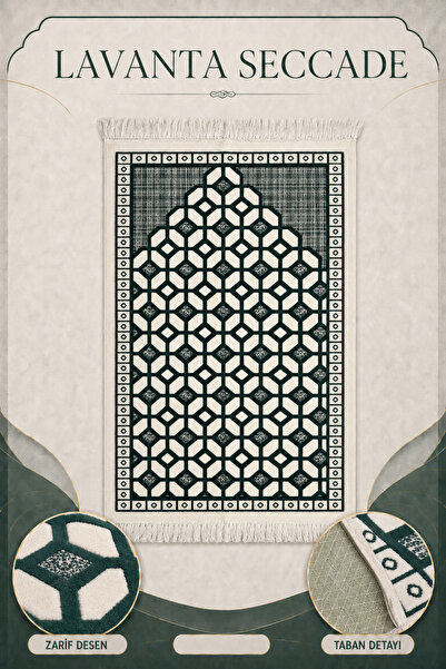 İlkbenaldim Lavender Prayer Rug Velvet Soft Textured Premium Prayer Mat 80X12...
