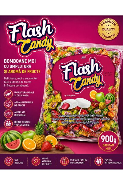 Flash CANDY BOMBOANE CU UMPLUTURA AROMA DE FRUCTE 900GR