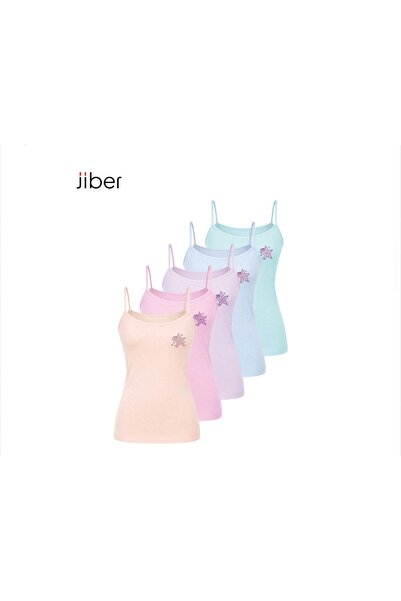 Jiber Cotton Comfortable Star Pattern Girls' Undershirts with Rope Straps, Pa...