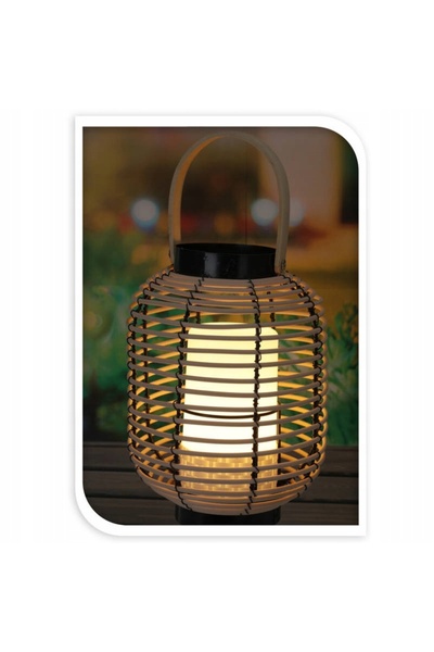 Home Styling Collection Lanternă de grădină din ratan cu mâner, bronz, LED