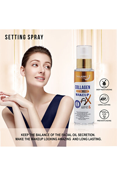 TLM Spray Fixator Machiaj Tailaimei cu Colagen, 120 ml, Transparent, Toate Ti...