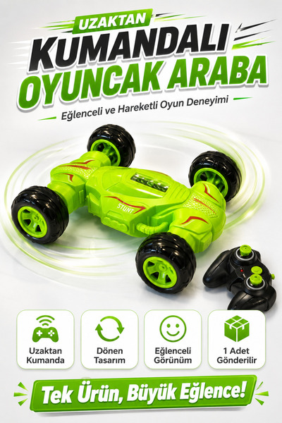 ALL FAST 2.4G Uzaktan Kumandalı Dönen Akrobatik Oyuncak Araba Büyük Tekerlekl...