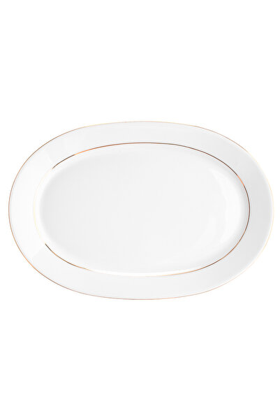 NO BRAND MariaPaula Gold Line Bol pentru gustări din porțelan, lungime 23 cm