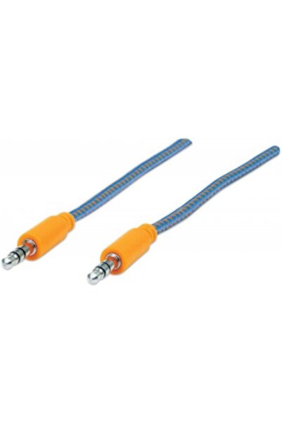 MANHATTAN MHT394093 Audio Cable, 3.5 mm Jack - 3.5 mm Jack, 1 m (Blue/Orange)