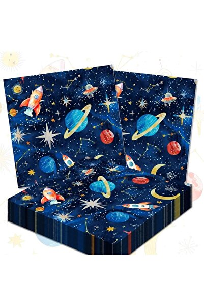 Generic Brand 40 Pcs Astronaut Paper Outer Space Napkins Galaxy, Napkins Disp...