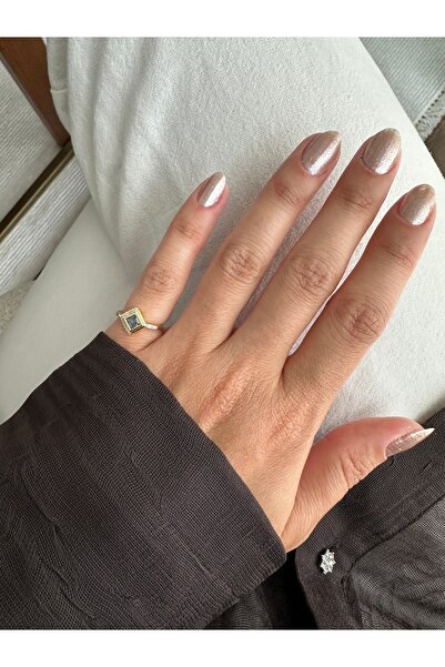 ringbox Gold Blue Stone Pinky Ring
