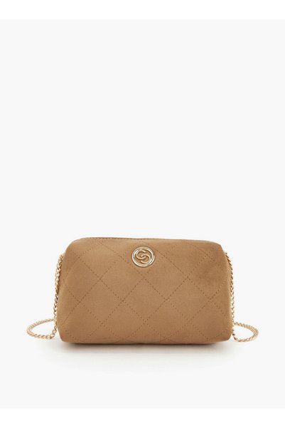 Celeste Quilted Suede Crossbody Bag with Zip Closure