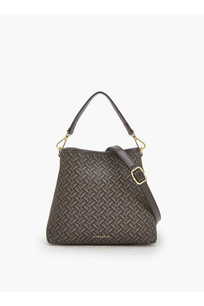 Flora Bella by Shoexpress Monogram Print Tote Bag with Detachable Strap
