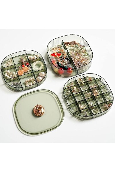 Generic Brand TERRIFI Earring Organizer Box, Stackable 3-Layers Clear Jewelry...
