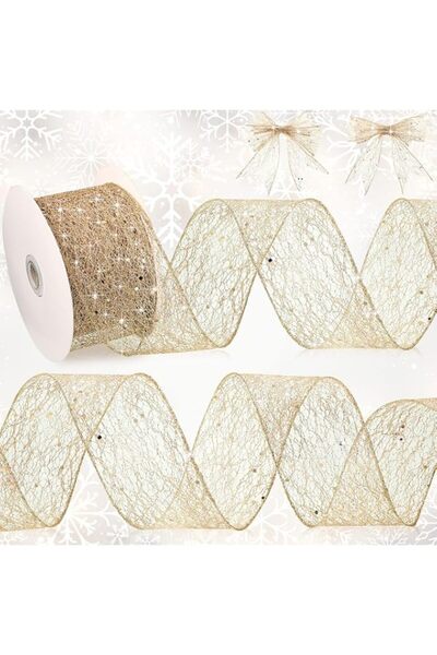 Generic Brand Geosar Mesh Ribbon Christmas Glitter Ribbon Bright Glitter Wire...