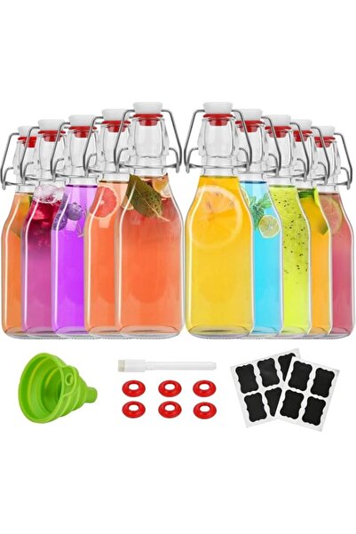 Generic Premify 9 Pack Flip Top Glass Bottles with Airtight Stopper Lids,8oz ...