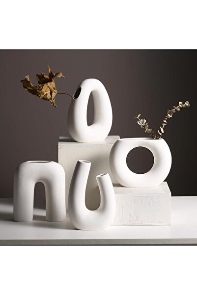Generic BLISS VIE Beige Ceramic vase Flower vases for Decor, Modern Home, Vas...