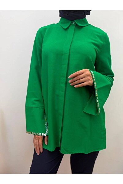 jooq Cămașă cu mânecă lungă, cu design elegant, pentru femei, cu hijab