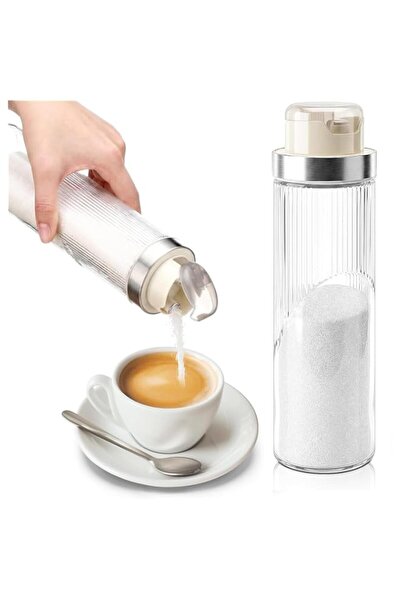 Generic Glass Sugar Dispenser with Pour Spout, 22 oz Large Capacity, Automati...