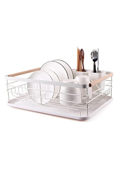 Generic NW Dish Drying Rack for Kitchen Counter - Modern Wood Handle Dish Rac...
