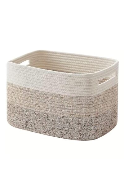 Generic Cotton Rope Storage Basket with Handles, Large Woven Organiser Bin, 3...