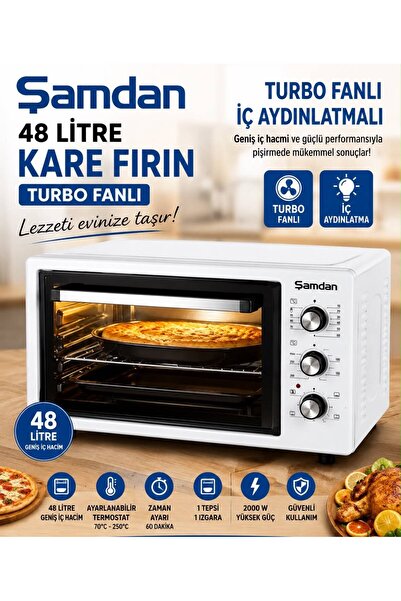 Genel Markalar 48 Litre Yüksek Performanslı Kare Fırın (2000W)