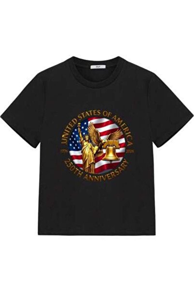 kai22 USA 250th Anniversar 1776-2026 Patriotic T-Shirt, With Prints The Statu...